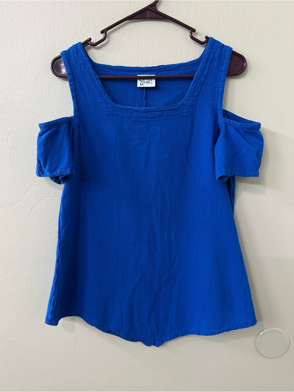 Oh My Gauze Dana Cotton Blouse Blue Sz 1 S/M